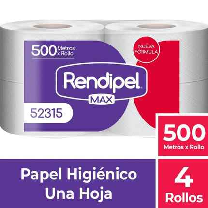 PAPEL HIGIENICO INDUSTRIAL RENDIPEL 500 MTS MANGA 4 UNID