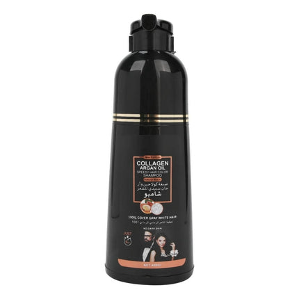 Shampoo Tinte Cubre Canas Suaviza Repara Cabello Negro Jhn