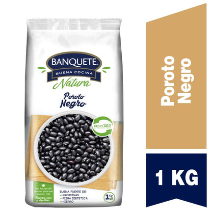 Poroto Negro Bolsa, 1 Kg
