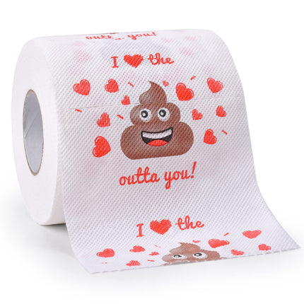 Papel higiénico a modo de «¡Te encanta 💩!» Día de San Valentín