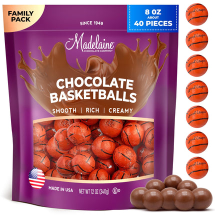 Chocolate Basketball Party Favors Madelaine 200g 40 unidades