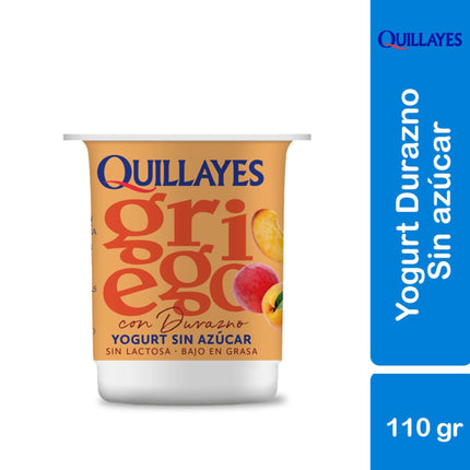 Yoghurt Griego Light Sabor Durazno Pote, 110 g - Quillayes | Apishop
