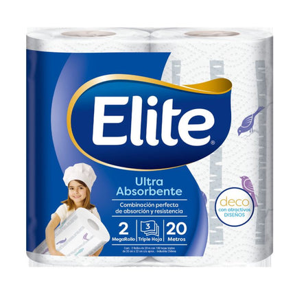Toalla de Papel Ultra Absorbente Triple Hoja 20 m, 2 Un