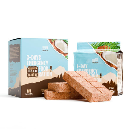 Ración de emergencia Beleon de 3 días, galletas de coco
