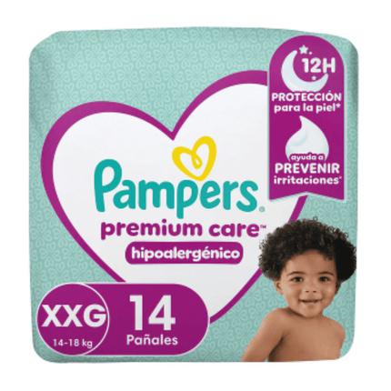 Pack x4 Pañales Pampers Premium Care XXG 56 pañales