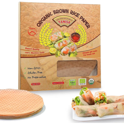 Obleas de papel de arroz orgánico integral TANISA 22 cm 340 g