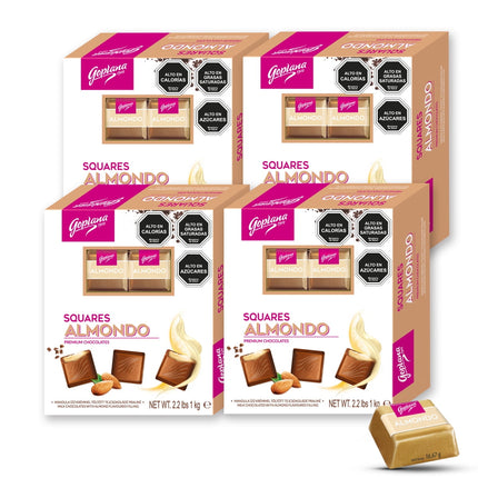 Pack 4 Cajas Chocolate Rellenos Sabor Almendra 1Kg