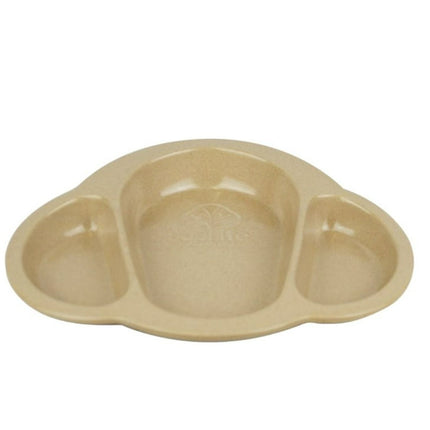 Plato con 3 Divisiones para Bebés – Cáscara de Arroz Color Crema