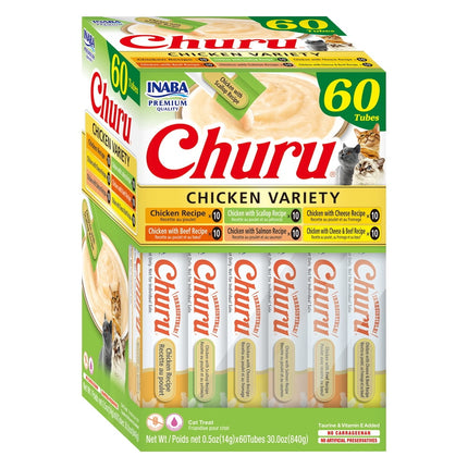 Churu Gatos - Caja Variedades - Pollo - 60 Unidades