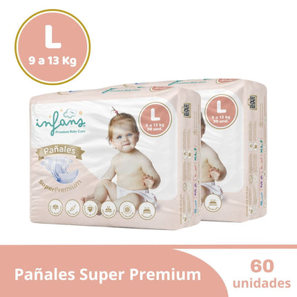 Pañal Desechable Super Premium L INFANS 60 UND