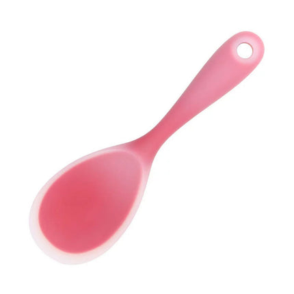 XmhyTop 2 Cucharas de Silicona para Medio rojo, 22.5x6.8 cm - Ideal para Servir Arroz, Papas y Platos Calientes sin Escarchas