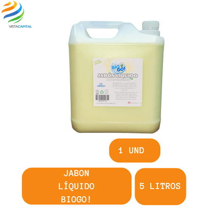 Jabon Liquido Para Manos Neutro Glicerina Bio Go Vainilla 5 Litros Eco Unidad