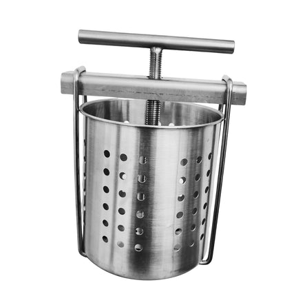 Exprimidor Manual Barril Prensa Con Mango Para Zumo Queso Sidra Aceite De Oliva 20 Cmx13 Cm