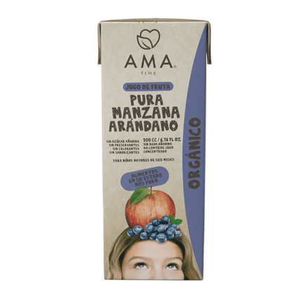 Pack Ama Jugo De Fruta Orgánico Manzana Arándano 12x200cc Tetra