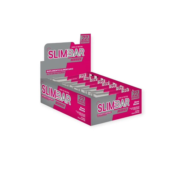 Box 12 barras de proteina 60GR C/U BERRIES - SLIMBAR
