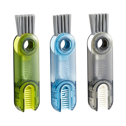 3 Piezas 3 En 1 Juego De Cepillos De Limpieza De Botellas Cepillo De Limpieza De Tapa Para Tazas De Vidrio