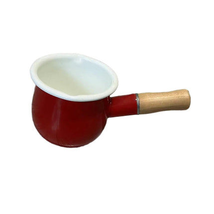 Mini Cacerola Para Salsa De 17 Oz Con Mango De Madera Para Calentar Leche, Derretir Mantequilla, Café, Rojo