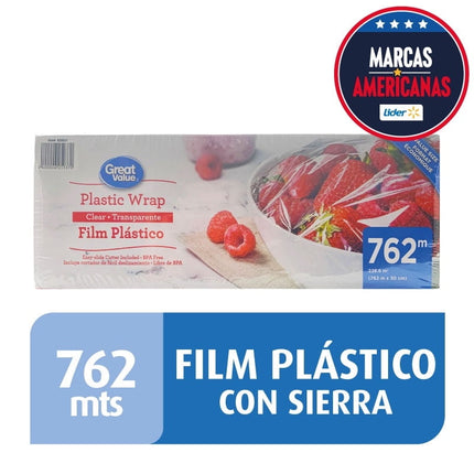 Papel Film Plástico 762 Metros Corte Sierra, 1 Un