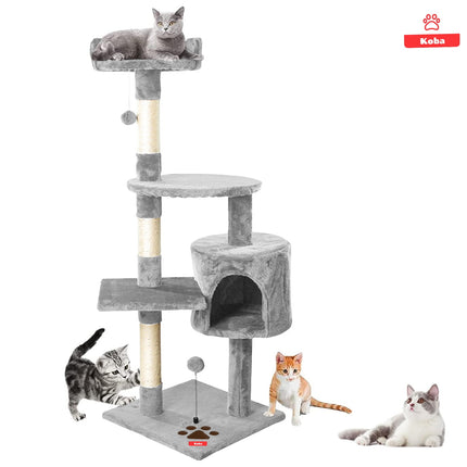 Rascadores Para Gatos Torre Juguete Con Yute 116cm Gris