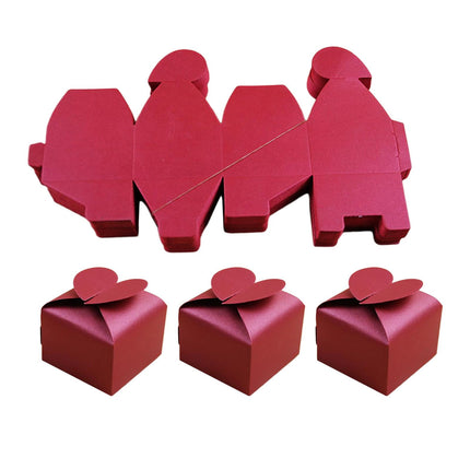 50 Cajas De Dulces De Boda, Cajas De Regalo Para El Día De San Valentín, Cumpleaños, Color Rojo