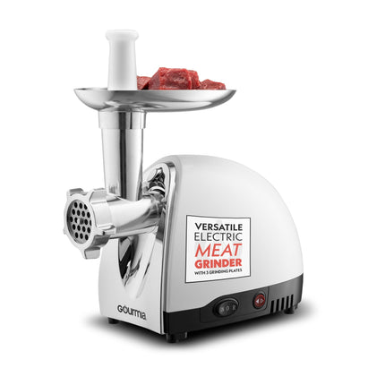 Picadora de carne Gourmia 500W de acero inoxidable con 3 placas