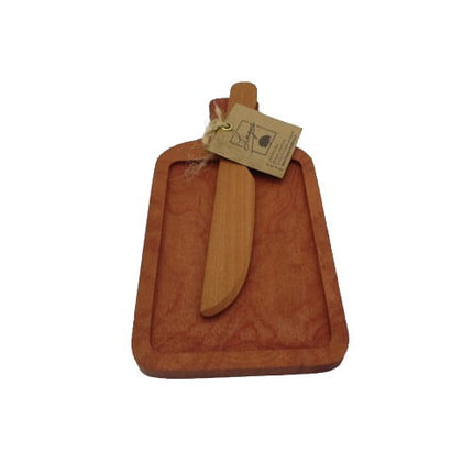 Mantequillera o tabla para queso crema con cuchillo