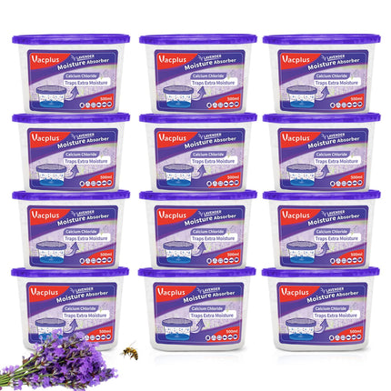 Absorbedor de humedad Vacplus, paquete de 12 unidades, 310 ml, para baño y armario
