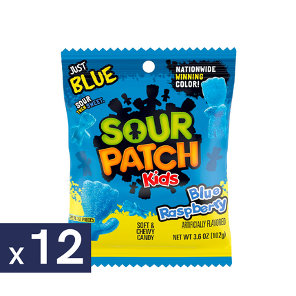 Gomitas Frambuesa Azul Sour Patch Kids 12 x 102 g | Apishop