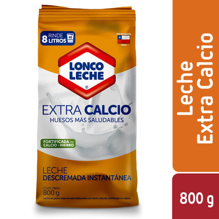 Leche en Polvo Descremada Instantánea Extra Calcio Bolsa, 800 g