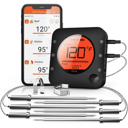 Termómetro Carne BFOUR Bluetooth 6 Sondas Inalámbrico BF502