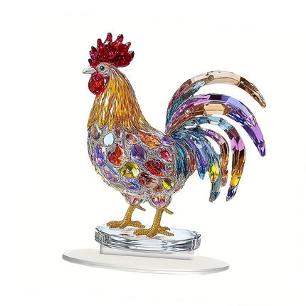Letrero Acrílico De Gallo 2D, Adorno De Pollo Colorido Para Sala De Estar, Estantería, Cafetería