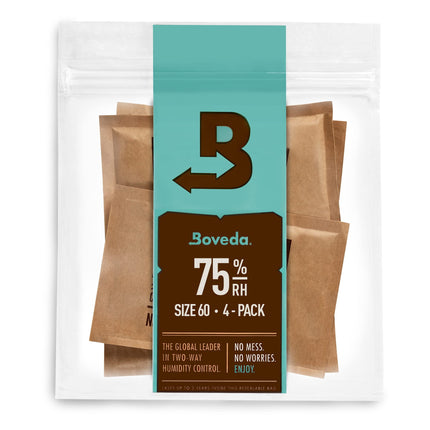 Paquetes de control de humedad Boveda con 75% de humedad relativa, tamaño 60, paquete de 4
