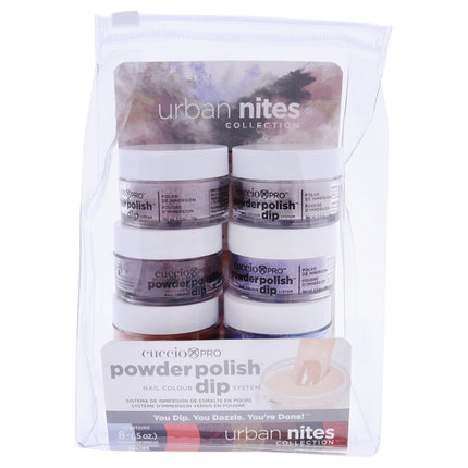 Sistema De Salsa De Color De Uñas Con Esmalte En Polvo Profesional - Citas Urbanas De Para es - X Azul Pastel De Menta, Naranja Negra, Plateado Con Purpurina Rosa Bebé