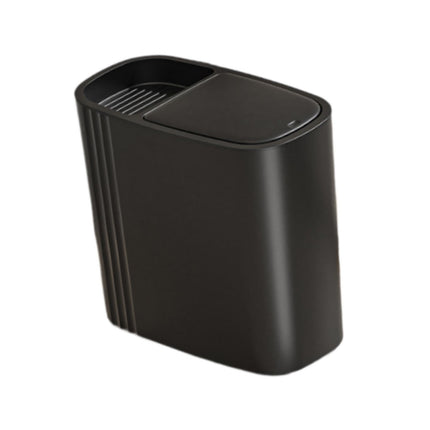 Papelera De Baño Pequeña, Compacta Y Delgada, Para Lavandería Doméstica, Color Negro