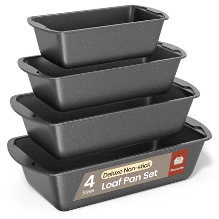 Juego de moldes para pan BAKKENMASTER, antiadherentes, 4 unidades, 200 °C, mármol gris
