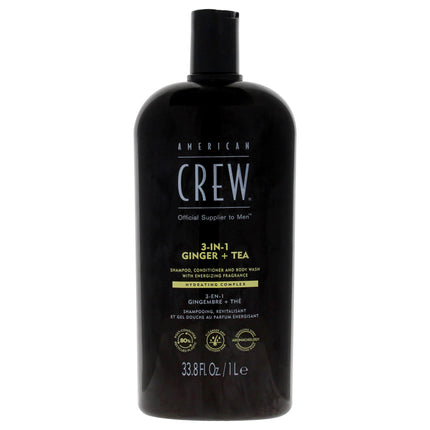 Shampoo American Crew 3-En-1 Ginger Plus Tea 1000ml Hombre