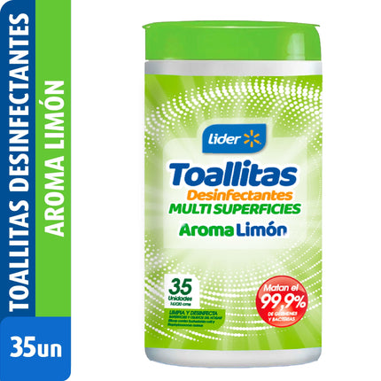 Toallitas Desinfectantes Limón Tarro, 35 Un