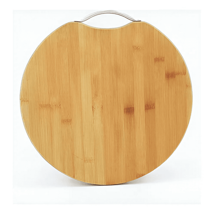 Tabla de cortar carne para barbacoa de bambú, 30 x 30 cm, rústica, redonda