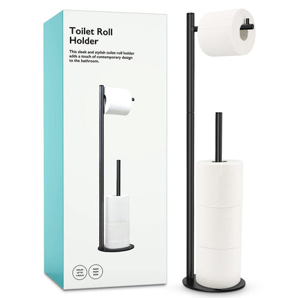 Porta Papel Higiénico de Pie Batoliet Negro Mate 64.5 cm