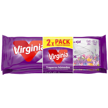 Pack 2 Un Trapero Húmedo Lavanda y Flores Silvestres Bolsa Resellable, 20 Un