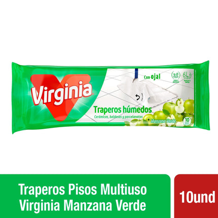 Trapero Húmedo Manzana Verde Bolsa Resellable, 10 Un