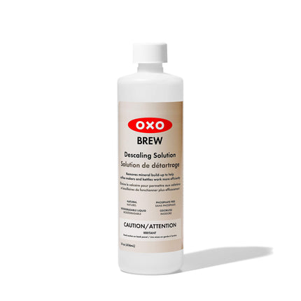 Solución desincrustante OXO BREW, totalmente natural, botella de 414 ml, gris