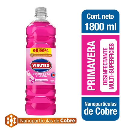 Limpiador Desinfectante Líquido Primavera con nanopartículas de cobre Botella, 1800 ml