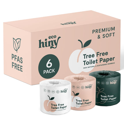 Papel higiénico ECOHINY Premium Soft Bamboo, 6 mega rollos, 3 capas