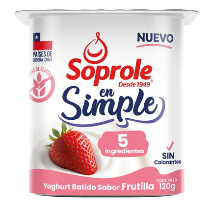 Yoghurt En Simple 5 Ingredientes Frutilla, 120 g | Apishop