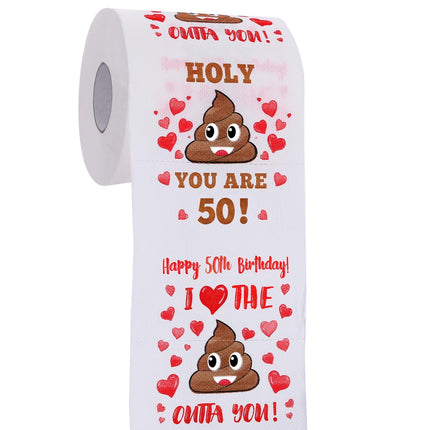Papel higiénico Prank AOZITA, regalo de 50 cumpleaños con diseño divertido