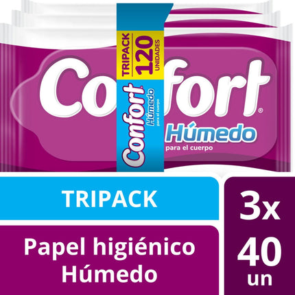 Papel Higiénico Húmedo 3 Paquetes 40 Un