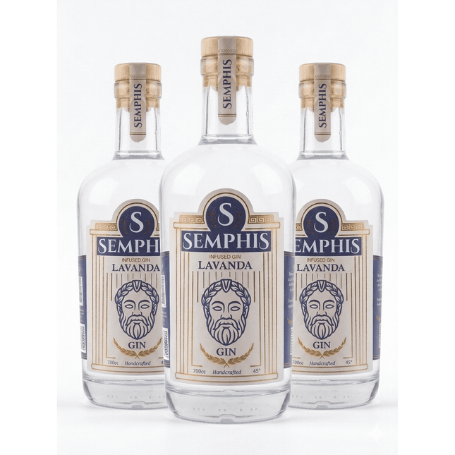 Pack x3 Gin Semphis Lavanda 700 cc Infused gin 100% natural