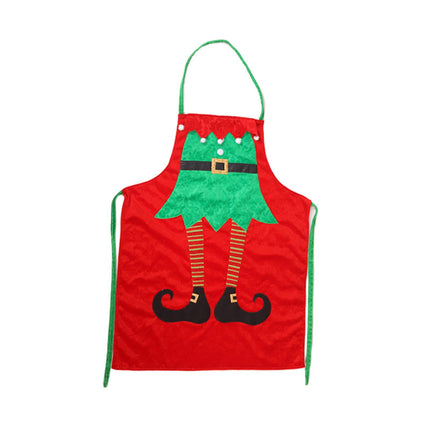 Delantal Navideño Delantal Con Pechera Creativo Delantal De Cocina De Limpieza Festiva Para Hornear Rojo