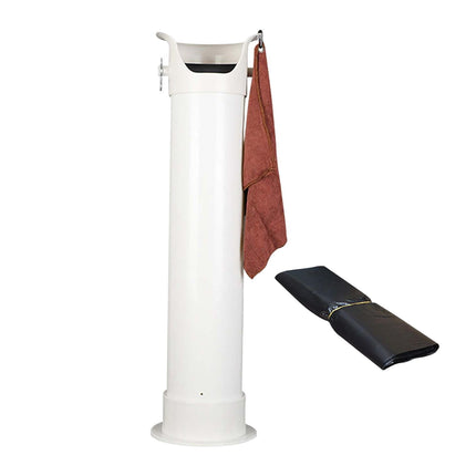 Coffee Knock Bucket Contenedor De Posos De Café Con Toallas Bolsas De Basura Blanco